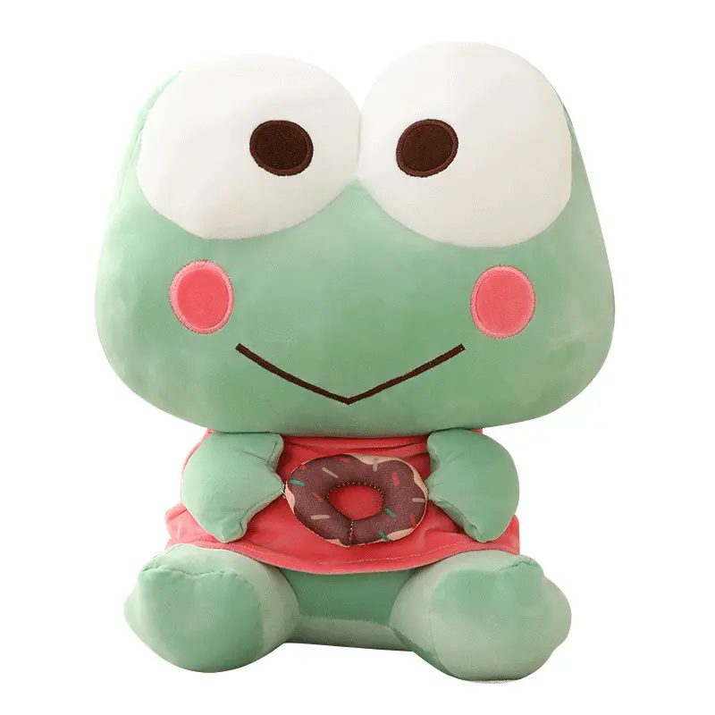 Sanrio Keroppi Plush Doll Toy Donut Cute Frog Doll Cute Little Fresh Pillow Children's Day Gift Doll Big Eye Frog Plush Toys