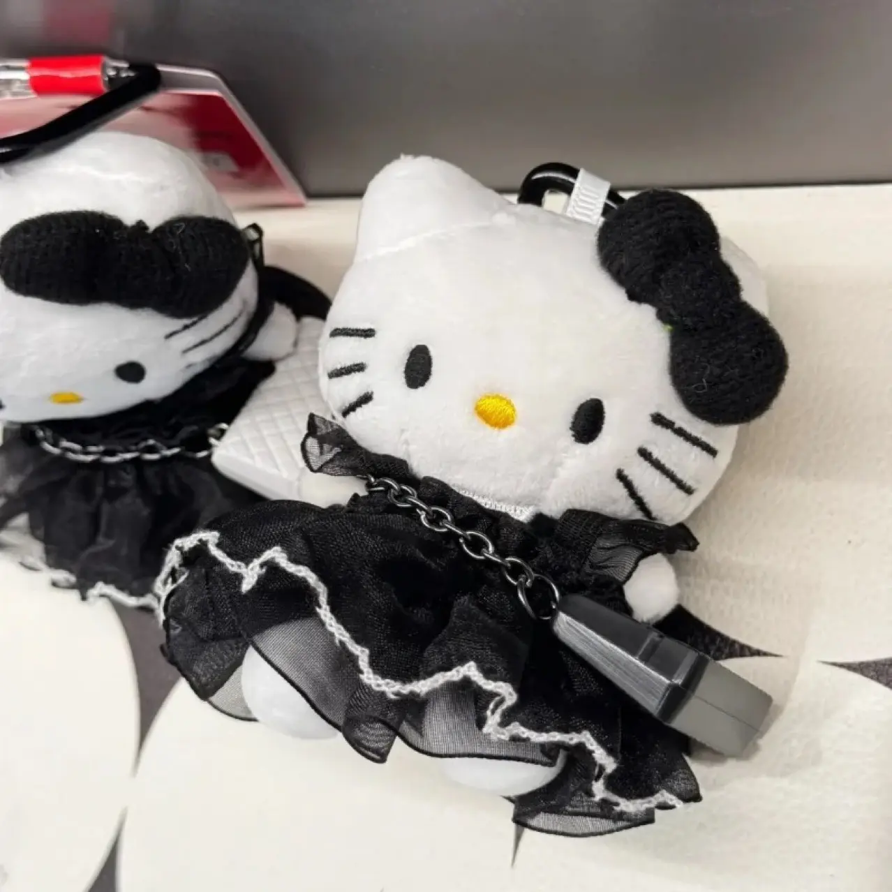 Sanrio Kawaii Butterfly Fairy Hello Kitty Black Leather Angel Wings Doll Pendant Children's Valentine's Day Birthday Gift