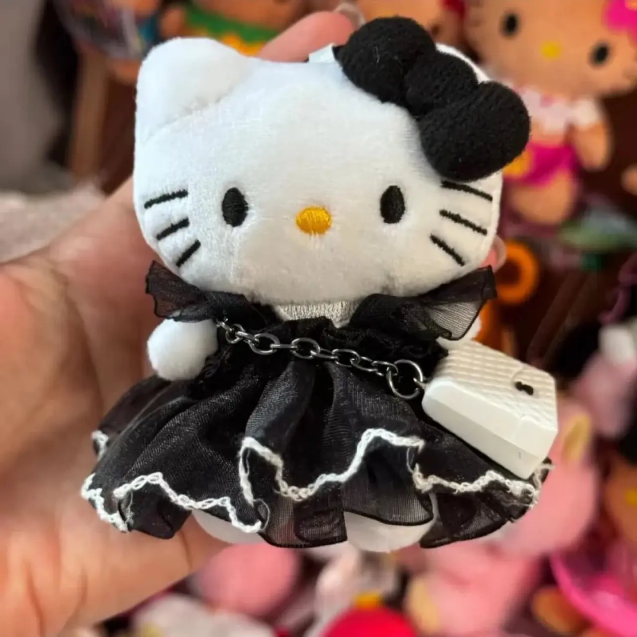 Sanrio Kawaii Butterfly Fairy Hello Kitty Black Leather Angel Wings Doll Pendant Children's Valentine's Day Birthday Gift
