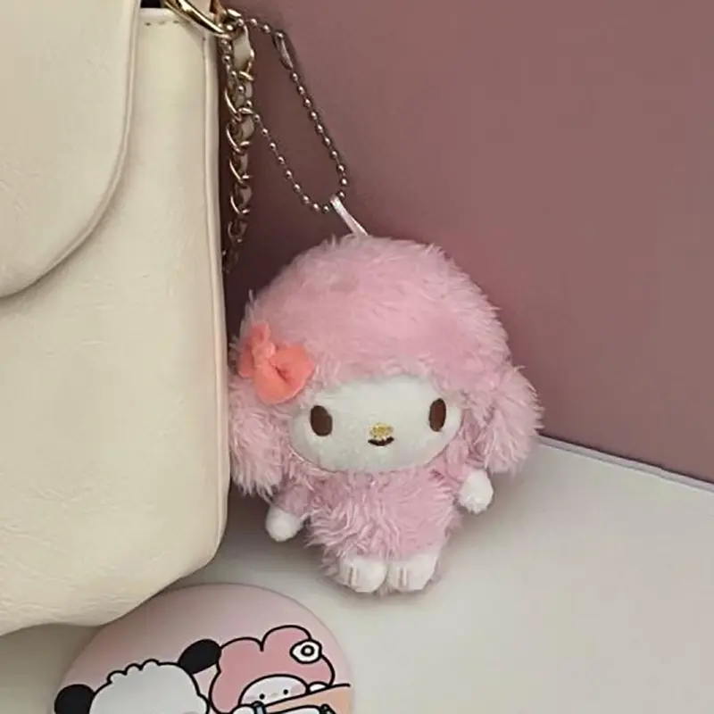 Sanrio Pink Lamb Plush Pendant Piano Cartoon Peripheral Kawaii Stuffed Toy Plush Doll Keychain Backpack Pendant Birthday Gift