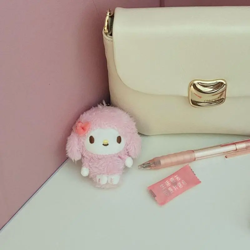 Sanrio Pink Lamb Plush Pendant Piano Cartoon Peripheral Kawaii Stuffed Toy Plush Doll Keychain Backpack Pendant Birthday Gift