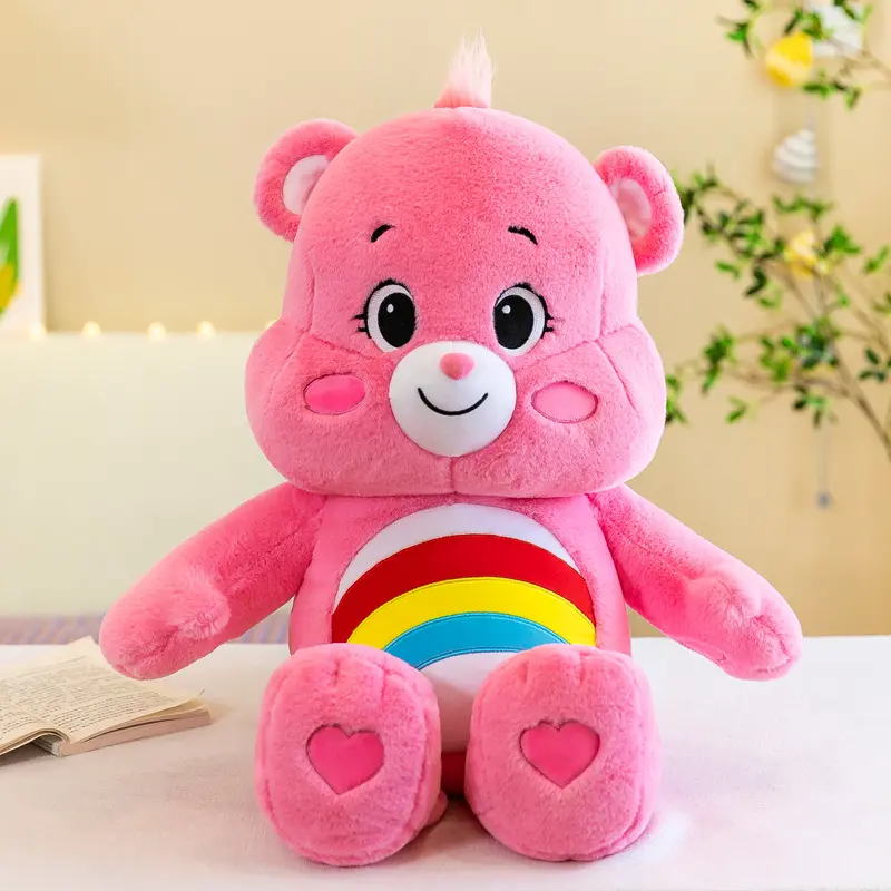 27cm MINISO CareBear Rainbow Bear Cartoon Plush Doll Super Soft and Soothing Sleeping Doll Surprise Children's Birthday Gift ﻿