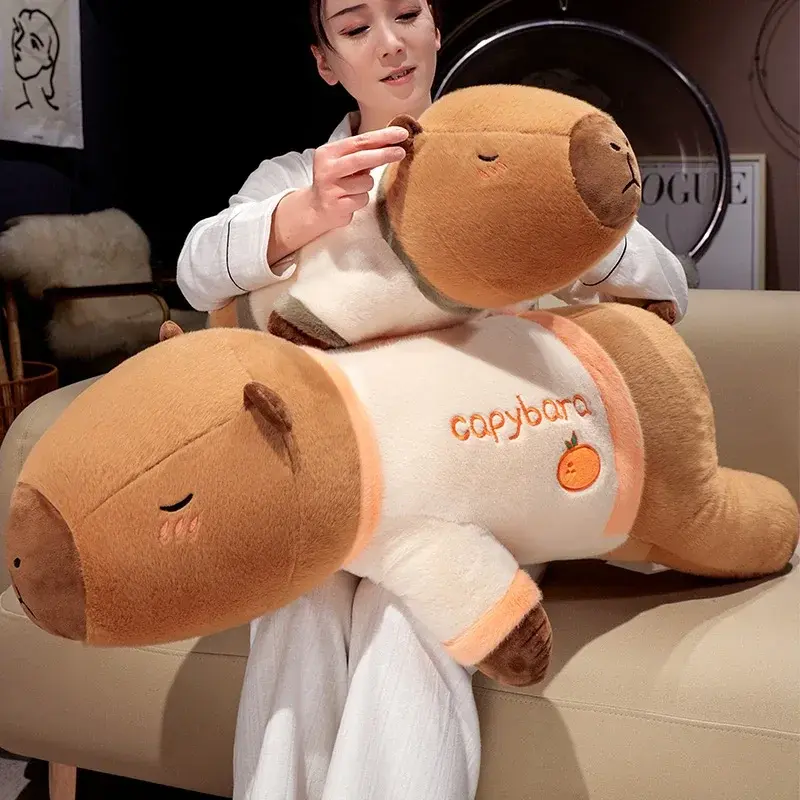 75cm Kawaii Kapibala Plush Toy Capybara Animal Soft Stuffed Toy Capibala Cute Exquisite Doll Kids'S Pillow Gift Decoration