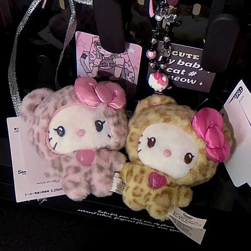 Sanrios Hello Kittys Bear Series Plush Doll Keychain Cute Cartoon Plush Keychain Pendant Bag Accessories toys gifts