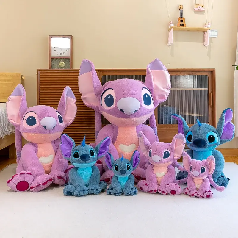 2025 Disney Stitch Angel Plush Toy Kawaii Lilo & Stitch Cartoon Stuffed Doll Stress Relief Pillow Comfort Toy Kids Xmas Gift