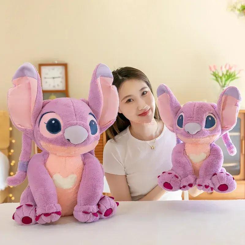 2025 Disney Stitch Angel Plush Toy Kawaii Lilo & Stitch Cartoon Stuffed Doll Stress Relief Pillow Comfort Toy Kids Xmas Gift