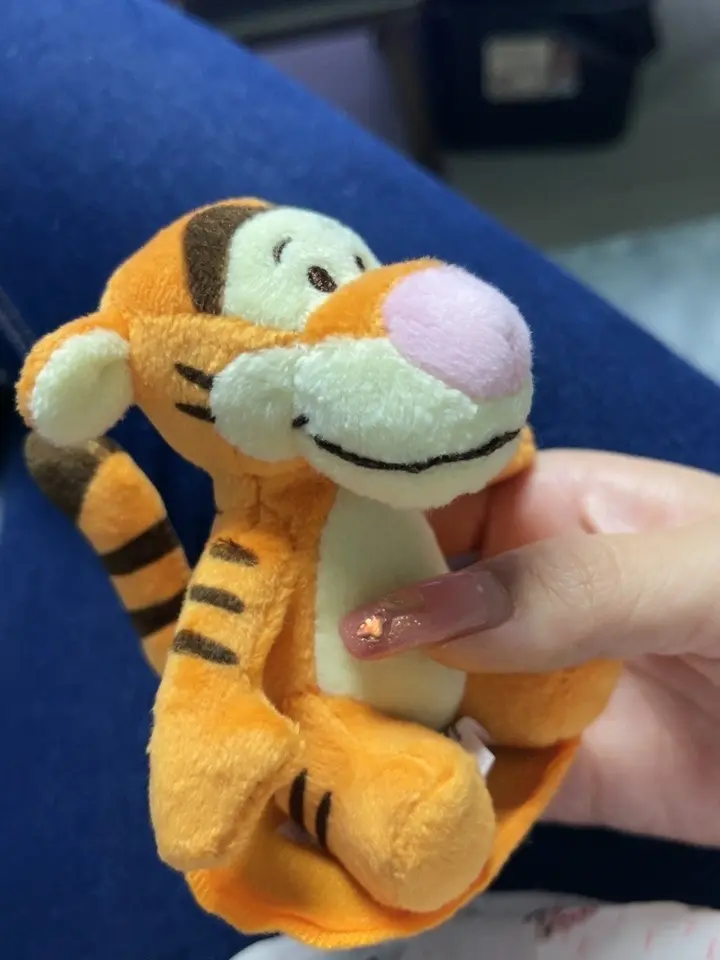 Original Disney Stitch Toy Story Winnie The Pig Jumping Tiger Anime Figure Character Doll Sitting On Shoulders Magnet Doll Child