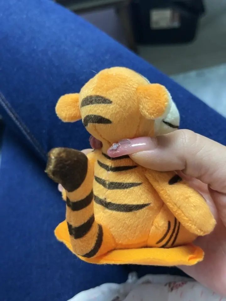 Original Disney Stitch Toy Story Winnie The Pig Jumping Tiger Anime Figure Character Doll Sitting On Shoulders Magnet Doll Child
