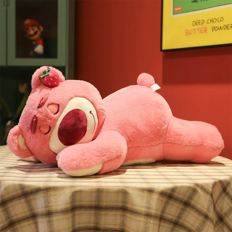 Lotso Plush Toys Doll Cute Embrace Strawberry Bear Plush Doll Girls Kawaii Anime Bear Stuffed Doll for Kids Festival Gift