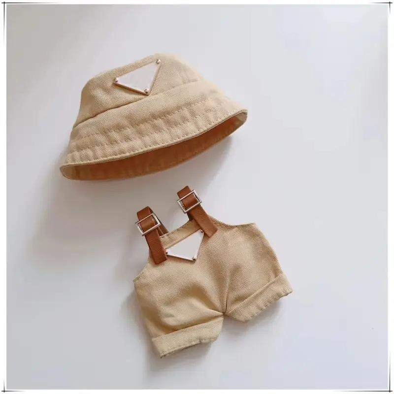 Labubu Idol Overalls Hat Set 15-17cm Mini Doll Clothes Cute Plush Doll Clothing Accessories Children's Toys Birthday Gift