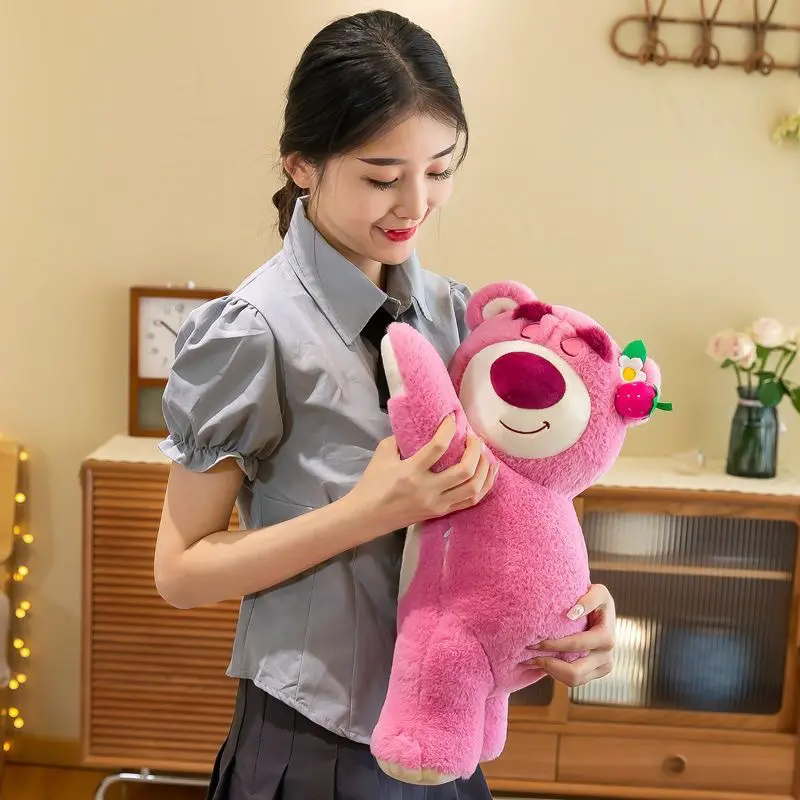 Cartoon Disney Strawberry Bear Plush Doll Toy Cute Party Models Lotso Sleep Plush Pillow Doll Children Doll Birthday Gift Toy