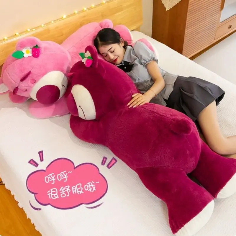 Cartoon Disney Strawberry Bear Plush Doll Toy Cute Party Models Lotso Sleep Plush Pillow Doll Children Doll Birthday Gift Toy