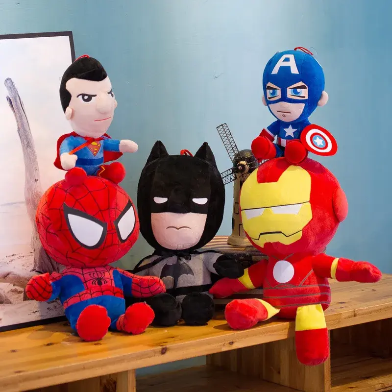 27/40cm Spiderman Plush Toys Dolls Marvel Avengers Soft Stuffed Hero Captain America Iron Christmas Birthday Gifts for Kids