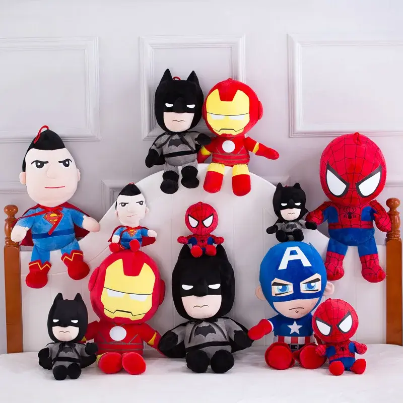 27/40cm Spiderman Plush Toys Dolls Marvel Avengers Soft Stuffed Hero Captain America Iron Christmas Birthday Gifts for Kids