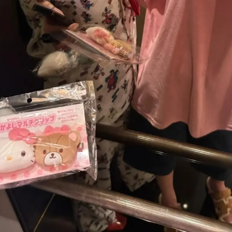 1/2PCS Sanrio KT Cat Bear Plush Hair Clip Cartoon Cute Side Clip Hair Accessories Kid Girl Edge Clip Headwear Gift