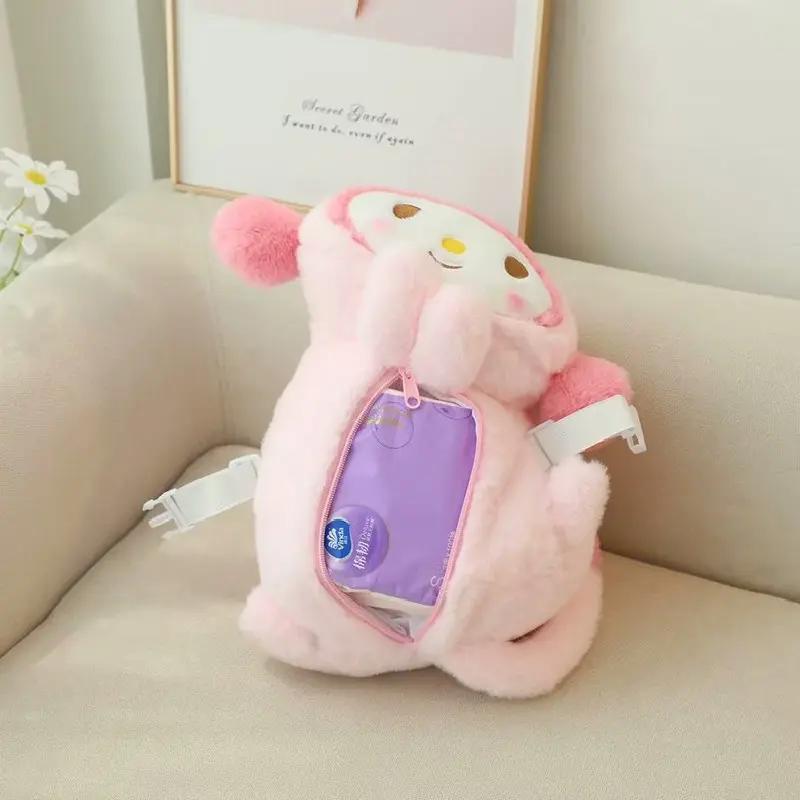 Sanrio Kawaii Kuromi My Melody Cinnamoroll Plush Toy Doll Paper Towel Cover Cartoon Soft Stuffed Plushie Children Pillow Dolls