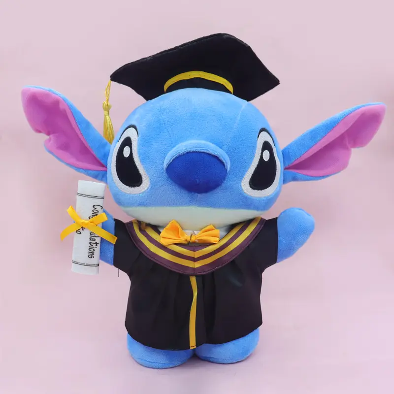 25cm Graduation Plush Toy Stitch Original Figures Stuffed Toys Sanrio Kuromi Hello Kitty Sofa Large Plush Doll Kids Xmas Gifts