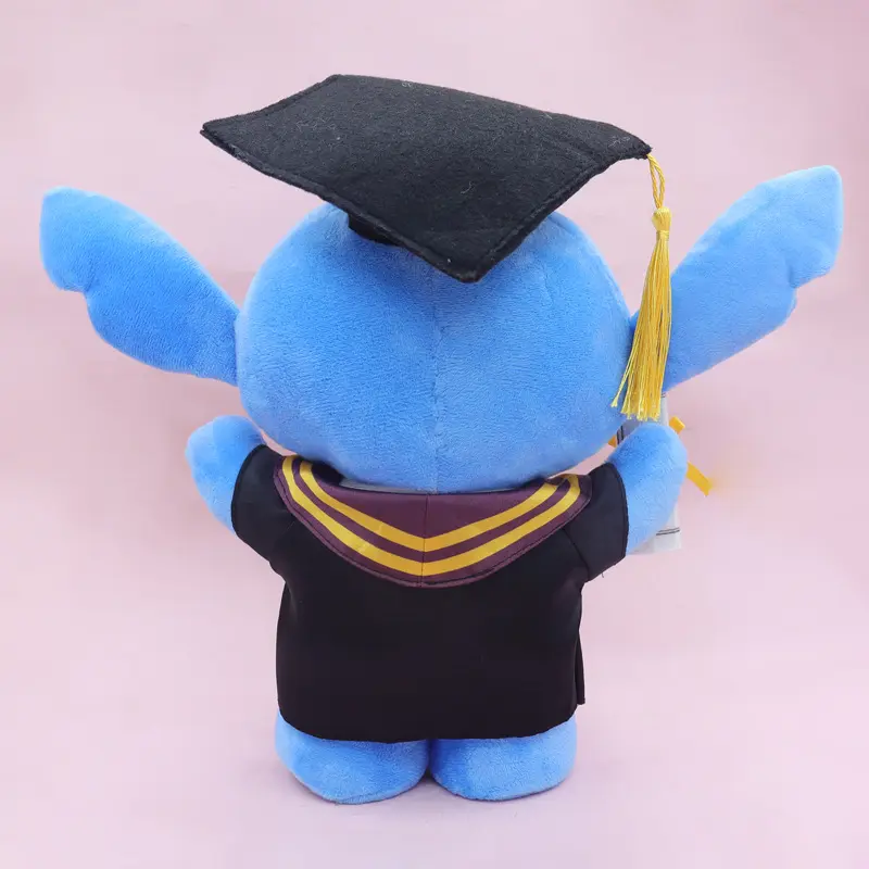 25cm Graduation Plush Toy Stitch Original Figures Stuffed Toys Sanrio Kuromi Hello Kitty Sofa Large Plush Doll Kids Xmas Gifts