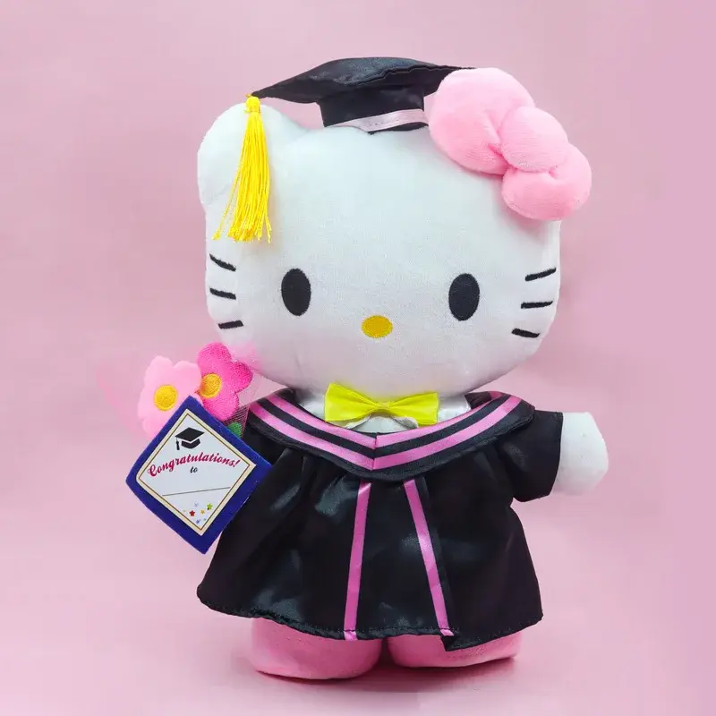 25cm Graduation Plush Toy Stitch Original Figures Stuffed Toys Sanrio Kuromi Hello Kitty Sofa Large Plush Doll Kids Xmas Gifts