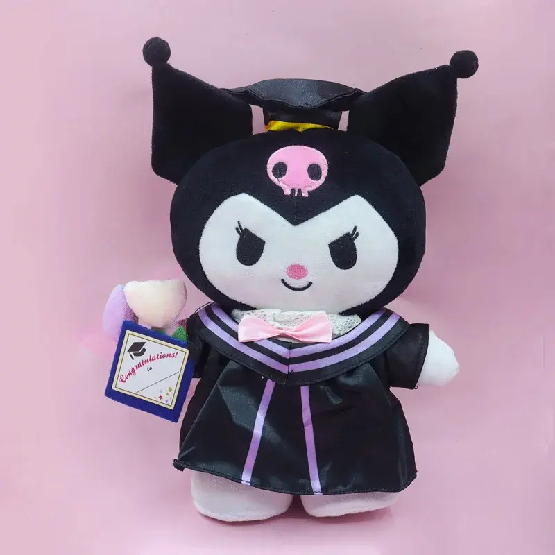 25cm Graduation Plush Toy Stitch Original Figures Stuffed Toys Sanrio Kuromi Hello Kitty Sofa Large Plush Doll Kids Xmas Gifts