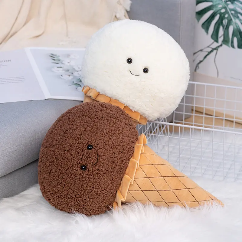 Simulation Ice Cream Plush Toy Kawaii Plushie Dessert Food Stuffed Soft Kids Toys Pillow Chair Cushion Room Decor Kids Gifts