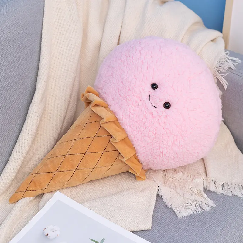 Simulation Ice Cream Plush Toy Kawaii Plushie Dessert Food Stuffed Soft Kids Toys Pillow Chair Cushion Room Decor Kids Gifts