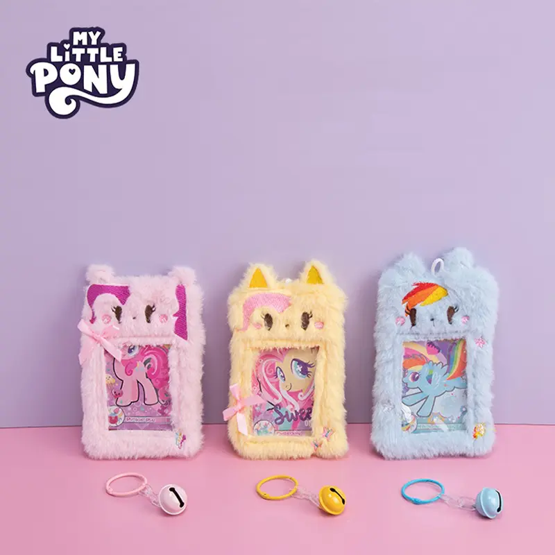 My Little Pony Keychain Plush Toys Id Card Holder Anime Cartoon Holder Pinkie Pie Backpack Pendant Accessories Birthday Gift