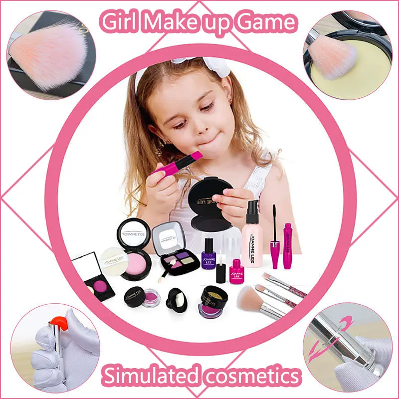 Children Simulation Cosmetics Girl Toys Pretend Princess Makeup Games Lipstick Nail Polish Play Home Model Toys For Girls Gifts