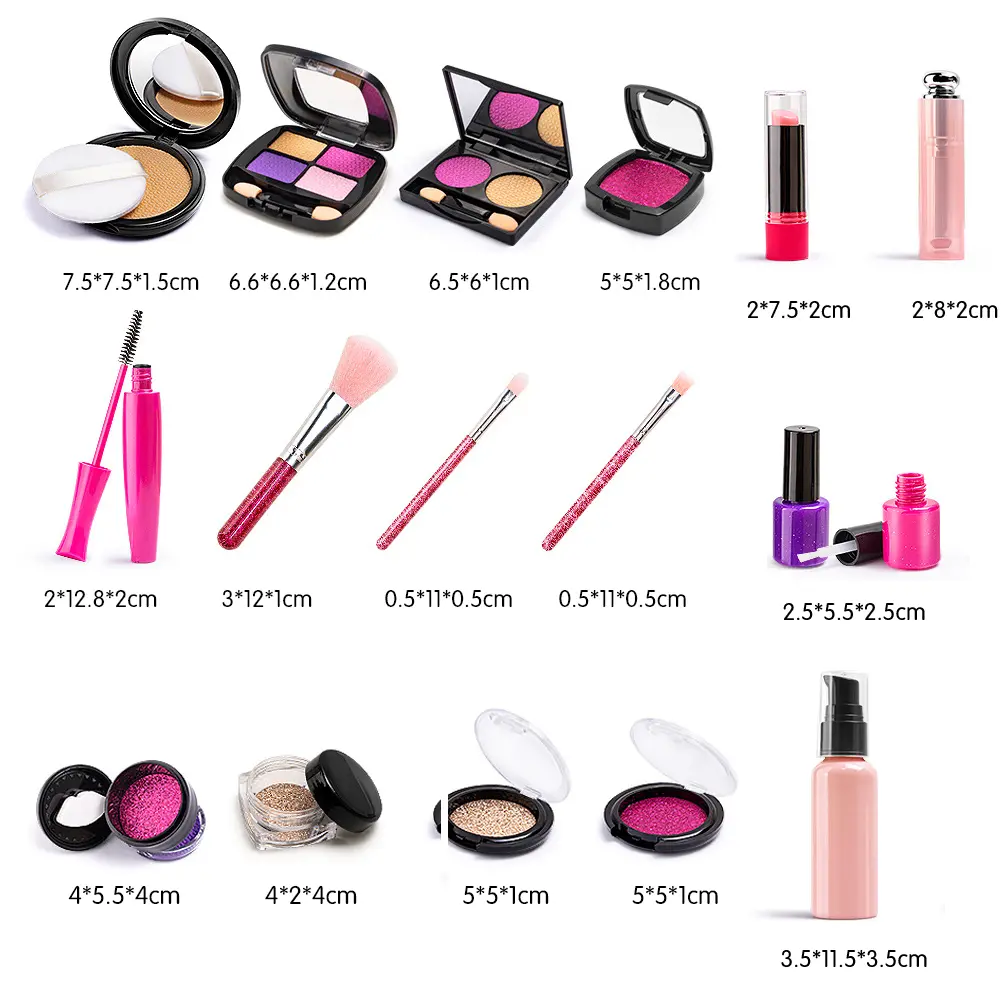 11/21pcs Fake Makeup Kit Toys Portable Washable With Storage Bag Child Simulated Play Makeup Toys For Children Birthday Gift