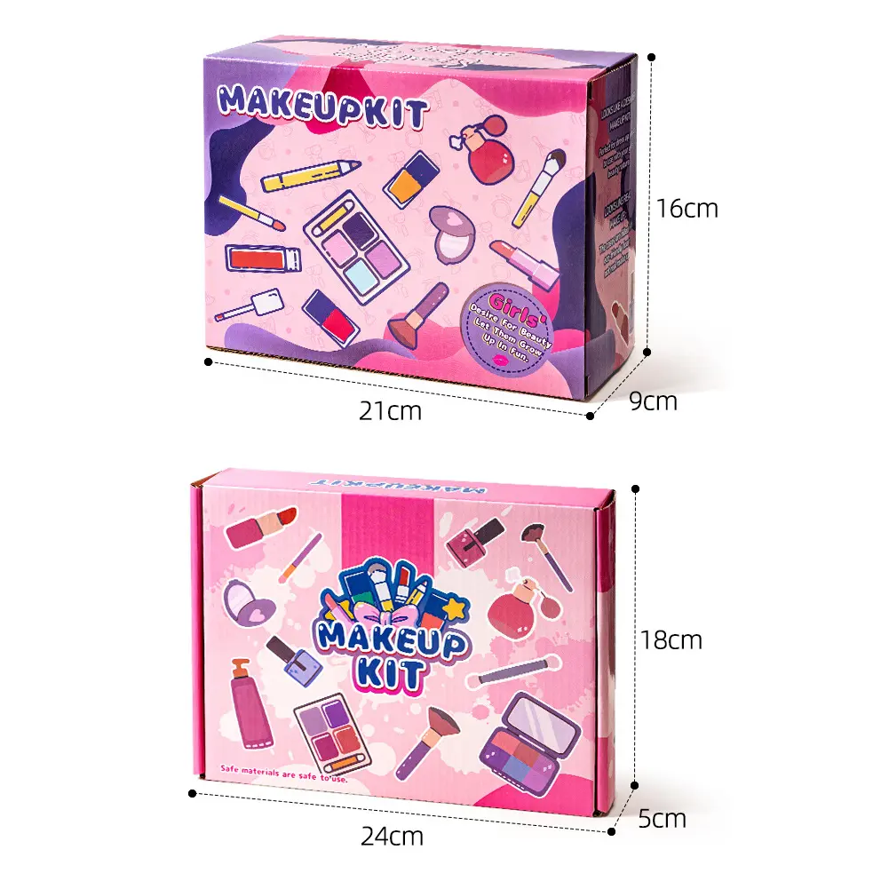 11/21pcs Fake Makeup Kit Toys Portable Washable With Storage Bag Child Simulated Play Makeup Toys For Children Birthday Gift