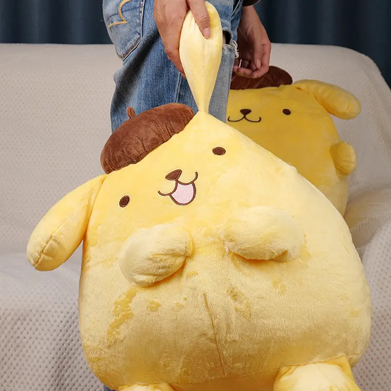 50cm Sanrio Pompompurin Stuffed Plush Toys Big Size Lovely Pillow Gift Kids Super Soft Pom Pom Purin Plushie Doll Room Bed Decor