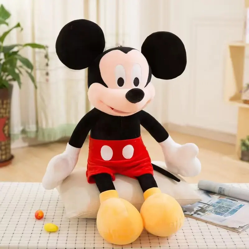 35cm Disney Couple Mickey Minnie Doll Cartoon Anime Red Pink Minnie Mouse Plush Toys Girlfriend Children Gifts Lovely Plush Toy