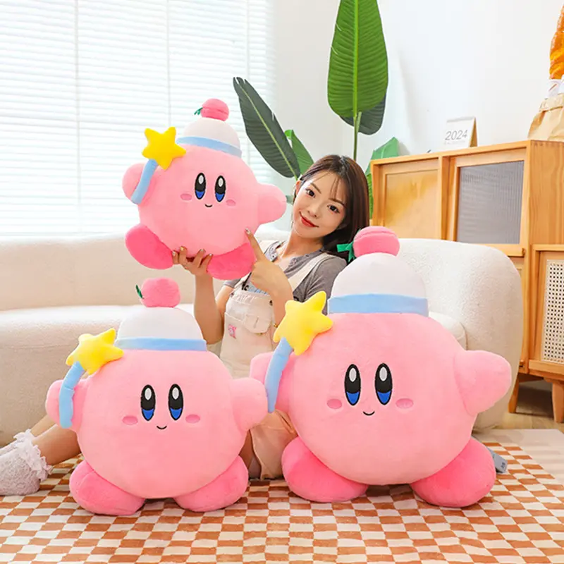 2025 New Magic Star Kirby Super Cute Doll Pillow Grabber Doll Plush Toy Birthday Gift Girlish Heart Sleep Pillow Room Decoration