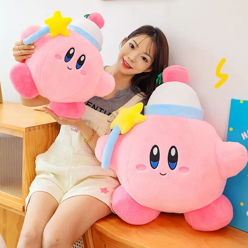 2025 New Magic Star Kirby Super Cute Doll Pillow Grabber Doll Plush Toy Birthday Gift Girlish Heart Sleep Pillow Room Decoration