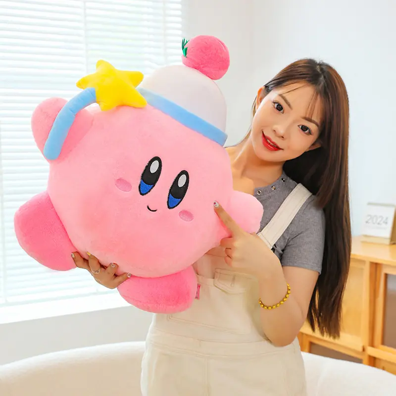 2025 New Magic Star Kirby Super Cute Doll Pillow Grabber Doll Plush Toy Birthday Gift Girlish Heart Sleep Pillow Room Decoration