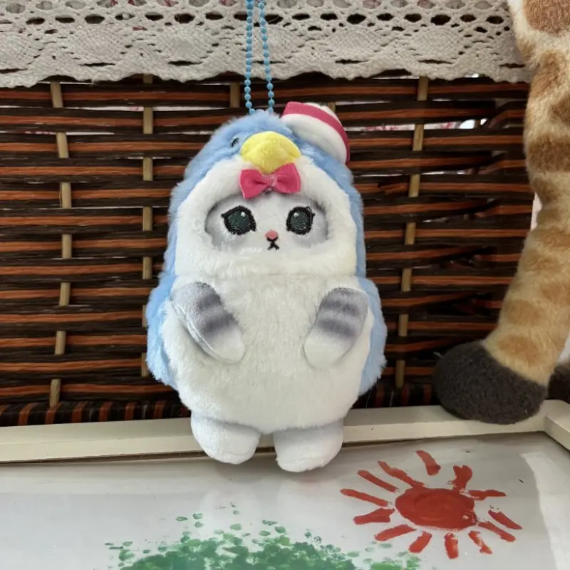 12cm Kawaii Mofusand Cross-Dressing Sanrio Hello Kitty Kuromi Hanyodon Plush Keychain Pendant Plush Doll Girls Birthday Gifts