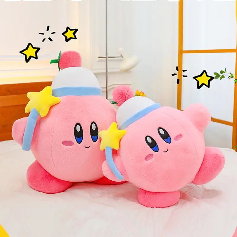 2025 New Magic Star Kirby Super Cute Doll Pillow Grabber Doll Plush Toy Birthday Gift Girlish Heart Sleep Pillow Room Decoration