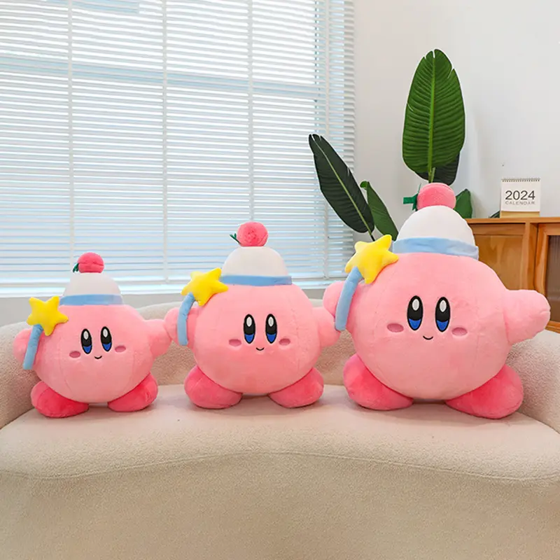 2025 New Magic Star Kirby Super Cute Doll Pillow Grabber Doll Plush Toy Birthday Gift Girlish Heart Sleep Pillow Room Decoration