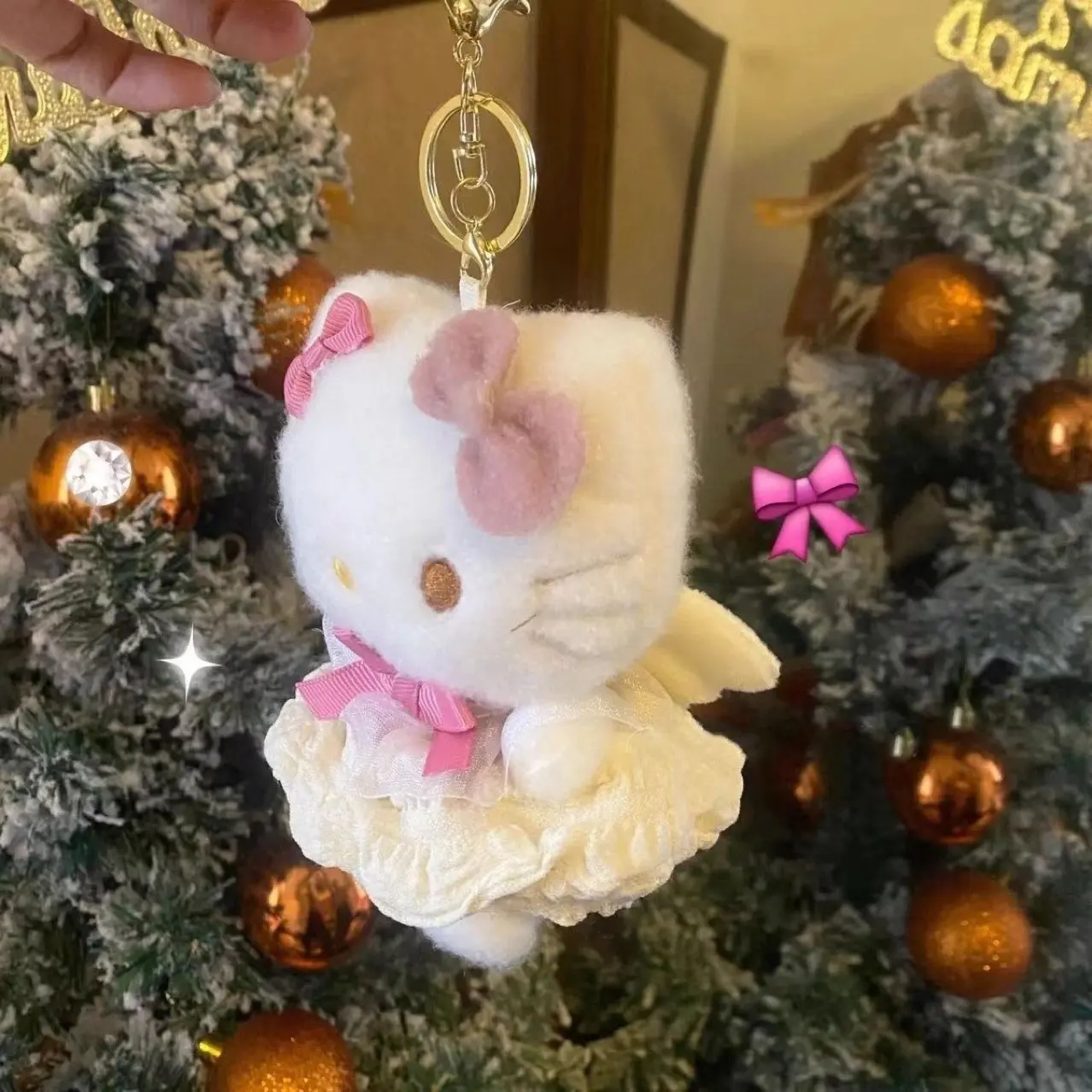 Hello Kitty Plush Stuff Toys Keychain Pendant Hello Kitty Item Things Kawaii Accessories Backpack Bags Pendant Keychain Girl