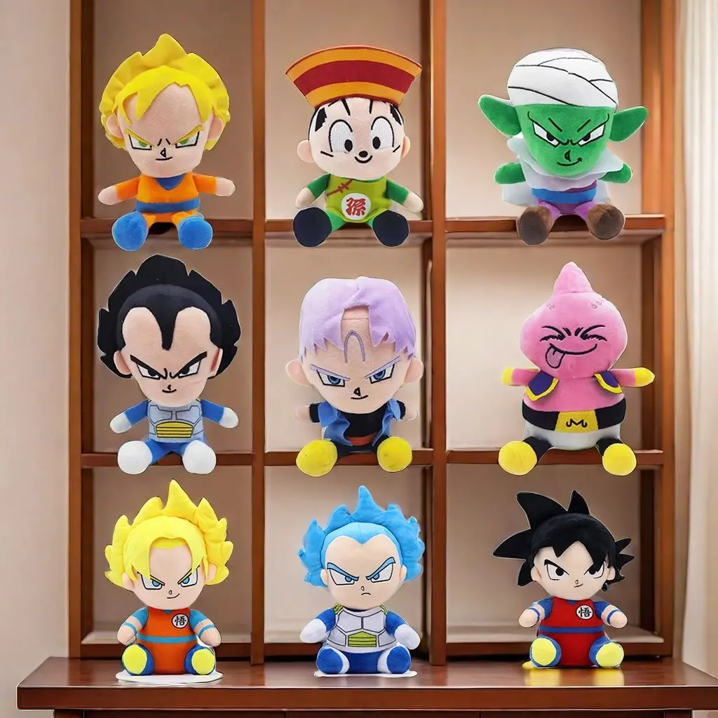 2024 Hot Sale 20cm Dragon Ball Japan Anime Plush Toy Cartoon Role Goku Vegeta Piccolo Gohan Cute Figure Stuffed Dolls Child Gift