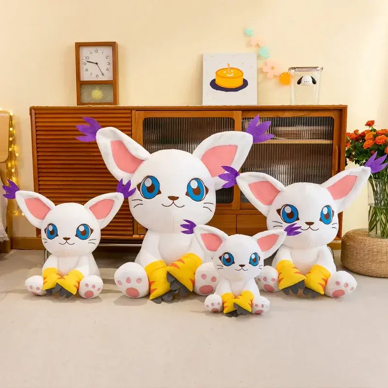 Anime Digimon Adventure Gatomon Digital Monster Plush Toy Tailmon Peluche Dolls Soft Stuffed Plushine Pillow Kawaii Bed Decor