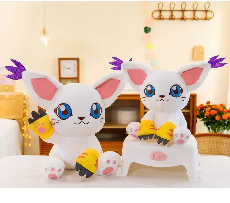 Anime Digimon Adventure Gatomon Digital Monster Plush Toy Tailmon Peluche Dolls Soft Stuffed Plushine Pillow Kawaii Bed Decor