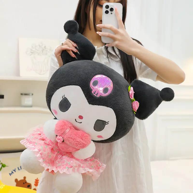 Sanrio Romantic Flowers Kuromi Melody Doll Cartoon Anime Hello Kitty Cat Plush Toys Kids Party Gift Girls Lovely Plush Toy
