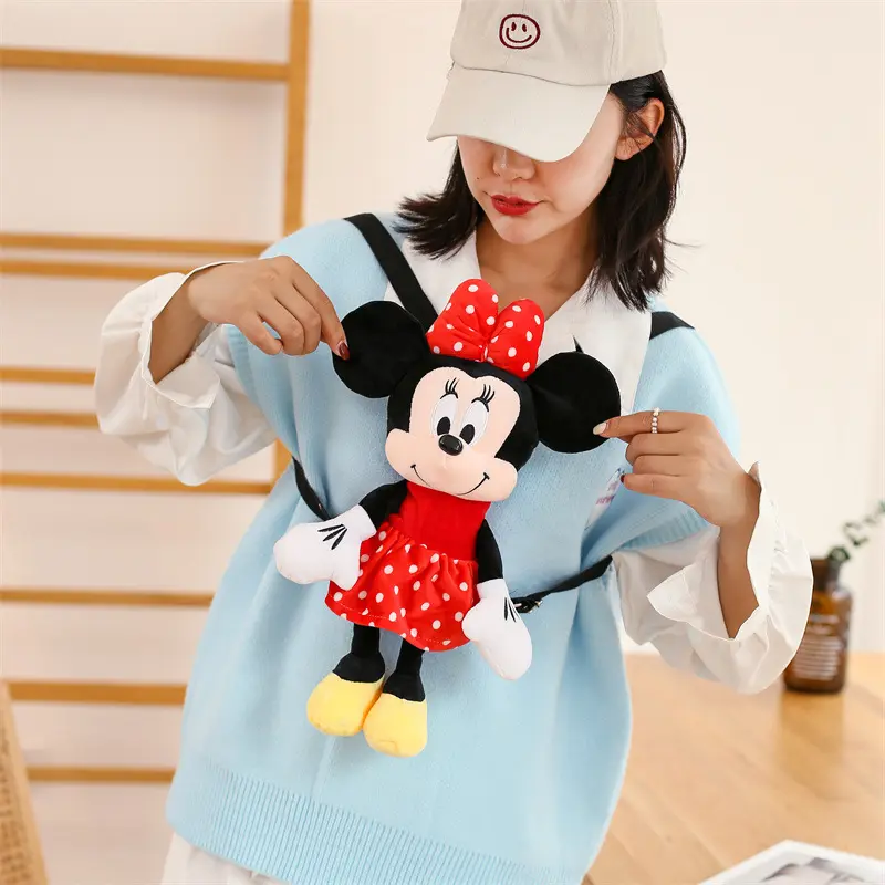 New Kawaii 40cm Mickey Minnie Mickey Mouse Plush Toy Backpack Doll Girl Birthday Gift Backpack Bag Fashion Cute Backpack