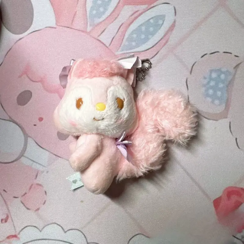 My Melody Best Friend little squirrel Cute Plush Keychain Pink Squirrel Soft Fluffy  Doll Kawaii Stuffed Animal Anime Backpack