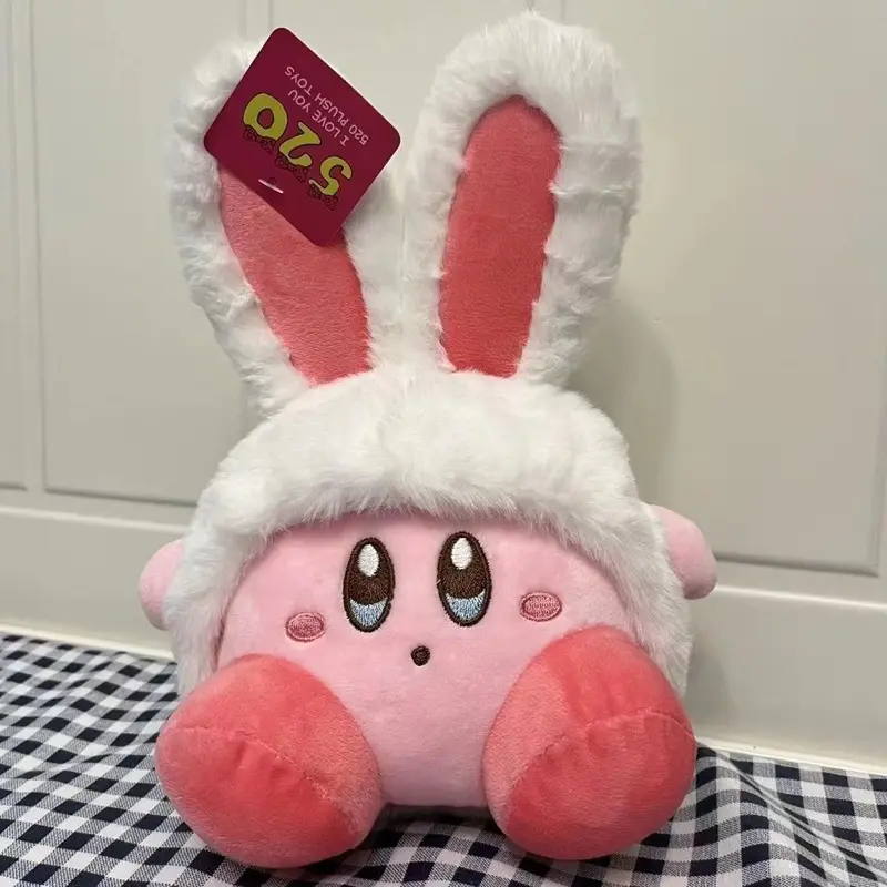 30cm Rabbit Ear Kirby Plush Plush Toys Hug Pillow Grabbing Machine Doll Room Decoration Children'S Toys Girl'S Holiday Gift
