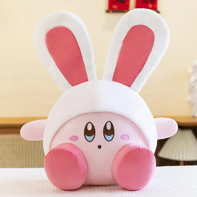 30cm Rabbit Ear Kirby Plush Plush Toys Hug Pillow Grabbing Machine Doll Room Decoration Children'S Toys Girl'S Holiday Gift