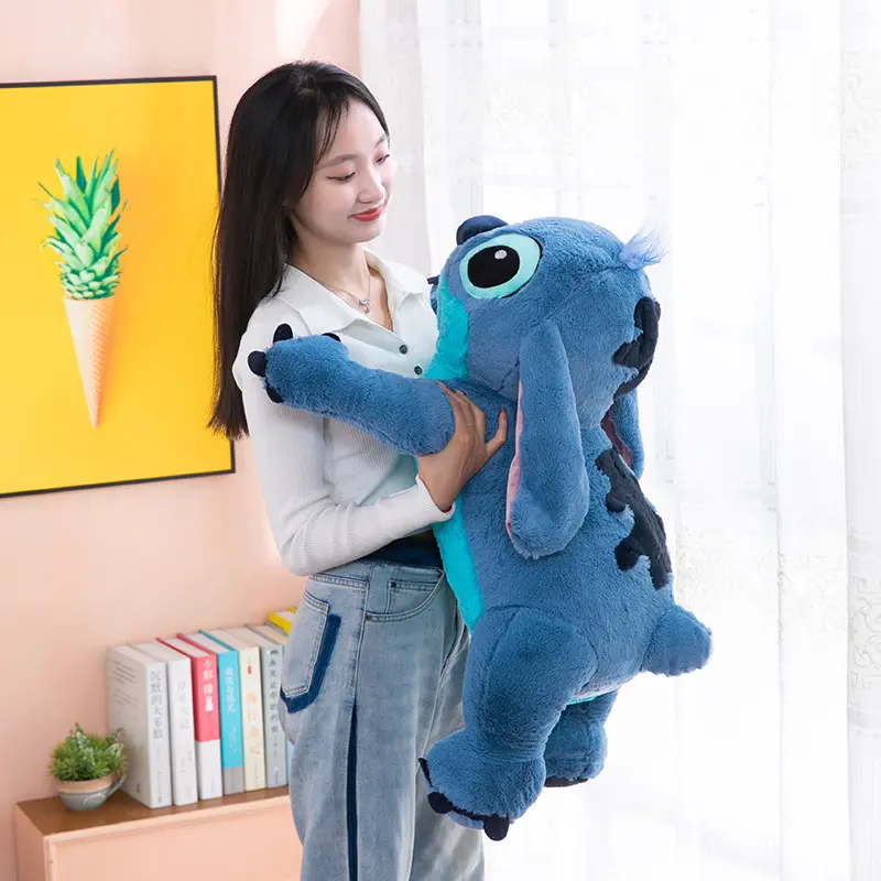 80cm Disney Lilo & Stitch Store Big Stuffed Animal Kawaii Toys Pillow Anime For Sleep Kids Dolls Girl Children Birthday Gift