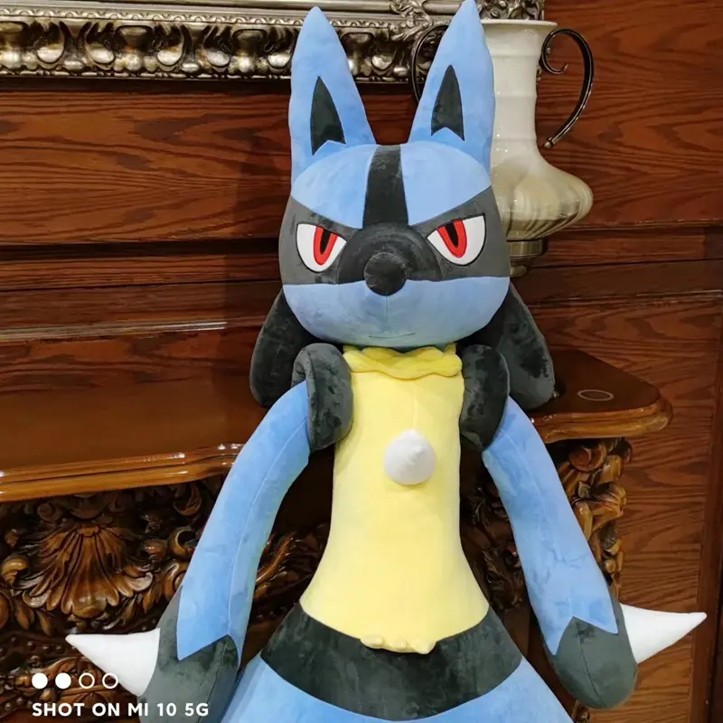 180cm/100cm Large Big Size Pokemon LucaRio Plush Leather Shell Anime Plush Stuffed Doll Super Big Plushies Pillow Holiday Gift