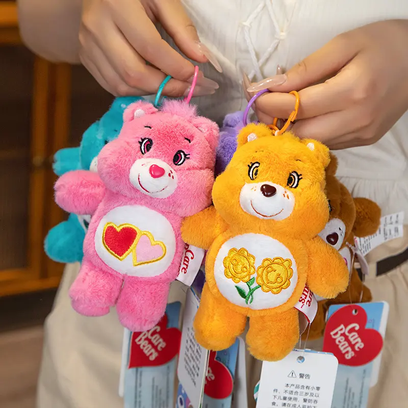 Original Care Bears Plush Lovely Rainbow Bear Stuffed Pendant Teddy Bear Peluche Keychain Kawaii Backpack Decor Kids Xmas Gifts